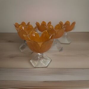 Vintage (6) WESTMORELAND Orange peel Sherbet Tulip Elegant Glass Punch Cups Set